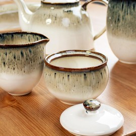 Milk & Sugar Set Gothic Reactive Glaze Ceramic Creamer Kitchen Serving Bowl Jug