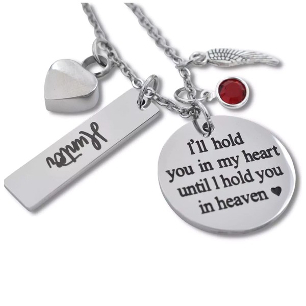 Personalized Heart Urn Necklace for Women, Hold You In My