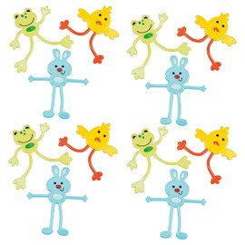 Fun Express Bulk 144 Pieces Easter Bendable Toys Assortment - Bunny, Chick and Frog