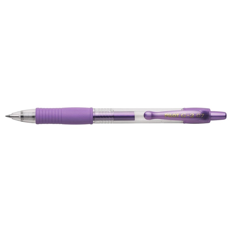 PILOT Pack of 3 G2 07 Metallic Purple Gel Ink