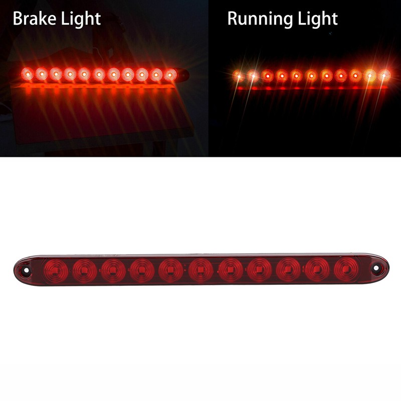 12V 11 LED Brake Turn Tail Light Red Polycarbonate Lens