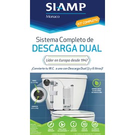 HERRAJE COMPLETO CON DESCARGA DUAL PARA SANITARIO (Dual Flush) MARCA SIAMP