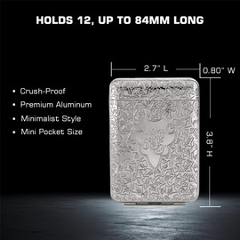 ONEONTA Metal Case Vintage Multi-Function Holder - Carrying Case Peaky Blinders Box for Women and Men, Holds 12, up to 84mm, Silver