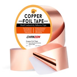 CHANZON Copper Foil Tape 50mm 2 inch x 98ft Double Sided Conductive Adhesive for,Electric,Slug & Snail Deterrent,Guitars,Soldering,Grounding,Repair,Crafts,Paper Circuits