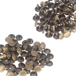 WedDecor Double Cap Rivet Tubular Metal Studs for DIY Leathercraft, Eyelets for Bag Making, Belts, Dog Collar, Repair, Hat, Shoes Sewing Decoration, 5mm, 100pcs