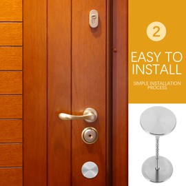 DOITOOL Door Hole Filler Plate, Deadbolt Cover Plate, Metal Door Handle Hole Cover Plate for Home Exterior Interior Doors Supplies (50MM)