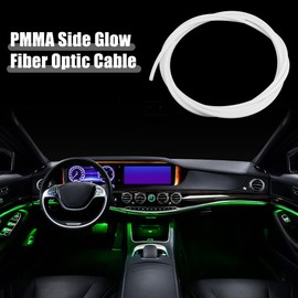X AUTOHAUX 2.5m 8.20ft 4mm 0.16" White Universal PMMA Optic Fiber Side Glow Cable Fiber Optic Cable for Car - Pack of 1