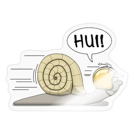 Spreadshirt Racing Snail Funny Design Sticker, Max. 10 x 10 cm, 10 x 10 cm, Glossy Transparent