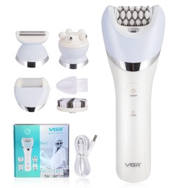 Electric Epilator for Women, 5 in 1 Wireless Electric Wall for Legs and Body Hair Removal, Wet and Dry, with Epilator, Razor, Exfoliation, Cleaning and Massage