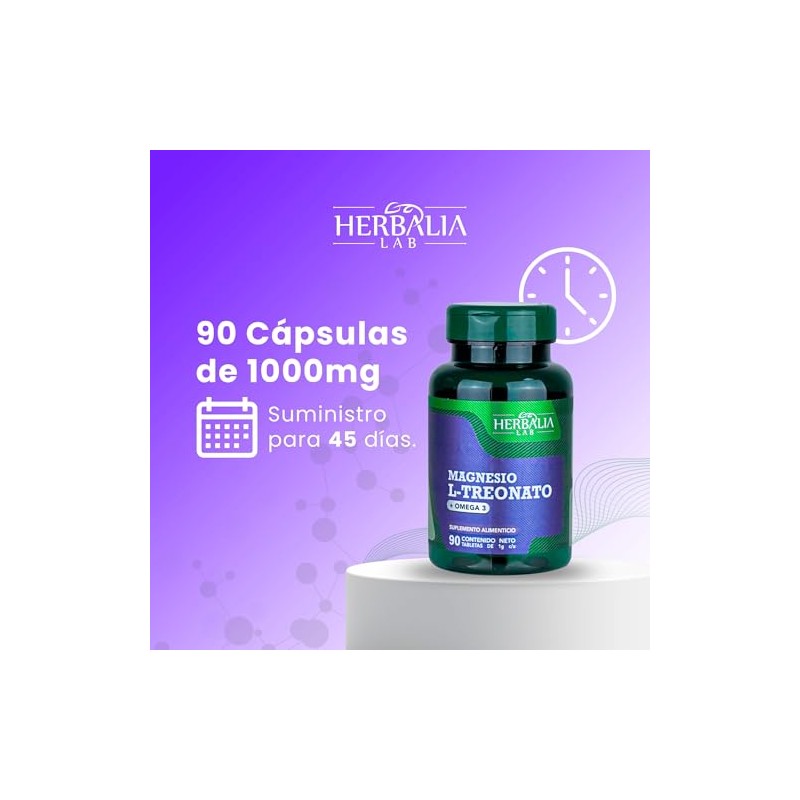 Treonato de Magnesio + Omega 3 1000 mg - Suplemento