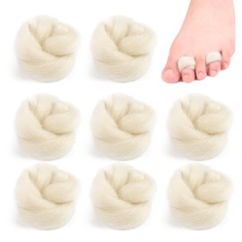 8PCS Lambs Wool for Toes Soft Feet Cushion Toe Separator Lambs Wool Corn Cushion Pads Blister Prevention Bunions Callus Remover Cushions Hammer for Shoes or Feet