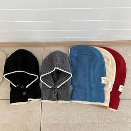 [Imported] New Korean Kids Balaclava Personal Salad Hat for Autumn Winter lf2209 Free Size/Free Size Blue 3ea