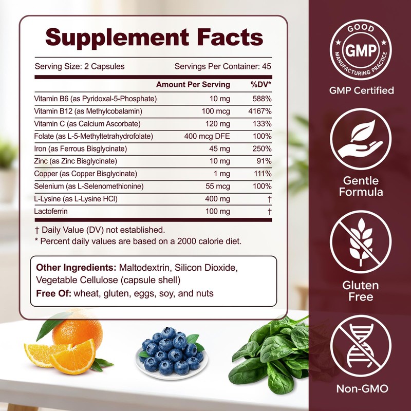 Ferritin Support Iron Supplement for Women, 90 Capsules