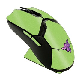 MightySkins Glossy Glitter Skin Compatible with Razer Viper Ultimate - Solid Lime Green | Protective, Durable High-Gloss Glitter Finish | Easy to Apply and Change Styles | Made in The USA