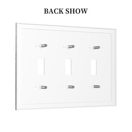 Spshian Light Switch Cover Plate Black White Bear Mountain Pine Trees Wilderness 3 Gang Triple Toggle Decorative Switch Plates Wall Plates Electrical Switchplate Faceplate for Bathroom Bedroom Decor