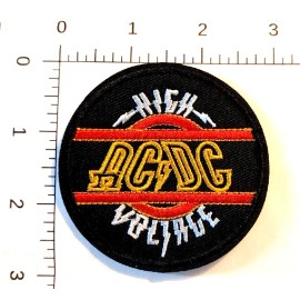 Unbranded AC/DC ACDC (band) Round High Voltage Embroidered Patch Iron-On Sew-On US ship