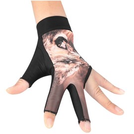 Tbest Billiard Gloves Snooker Gloves Left Hand Billiard Pool Gloves, 3 Fingers Billiard Pool Snooker Cue Gloves Billiard Accessories replacement for Men Women Adults (L Brown)