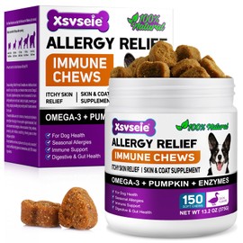 Dog Allergy Relief,Itchy Dog Skin Relief Chews,Allergy Relief Immune Chews,Stop Excessive Itching, Redness, Scratching, And Paw Chewing And Relieve Seasonal Allergies