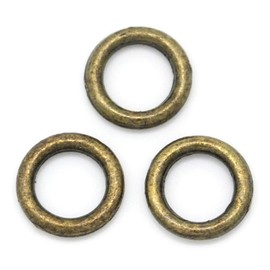 200 x Antique Bronze Round Soldered Closed 6mm Metal Jump Rings Connector Findings for Jewellery Crafts (Antique Bronze, 6mm)