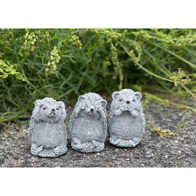 Stone and Style Stone Figurine Set of 3 Hedgehogs See