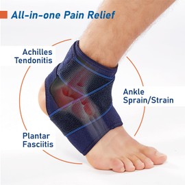 Comforband Ankle Brace with Adjustable Compression Strap and Supportive Stays for Weak Sprained Ankle, Chronic Ankle Pain, Sports Injury Recovery (L/XL)