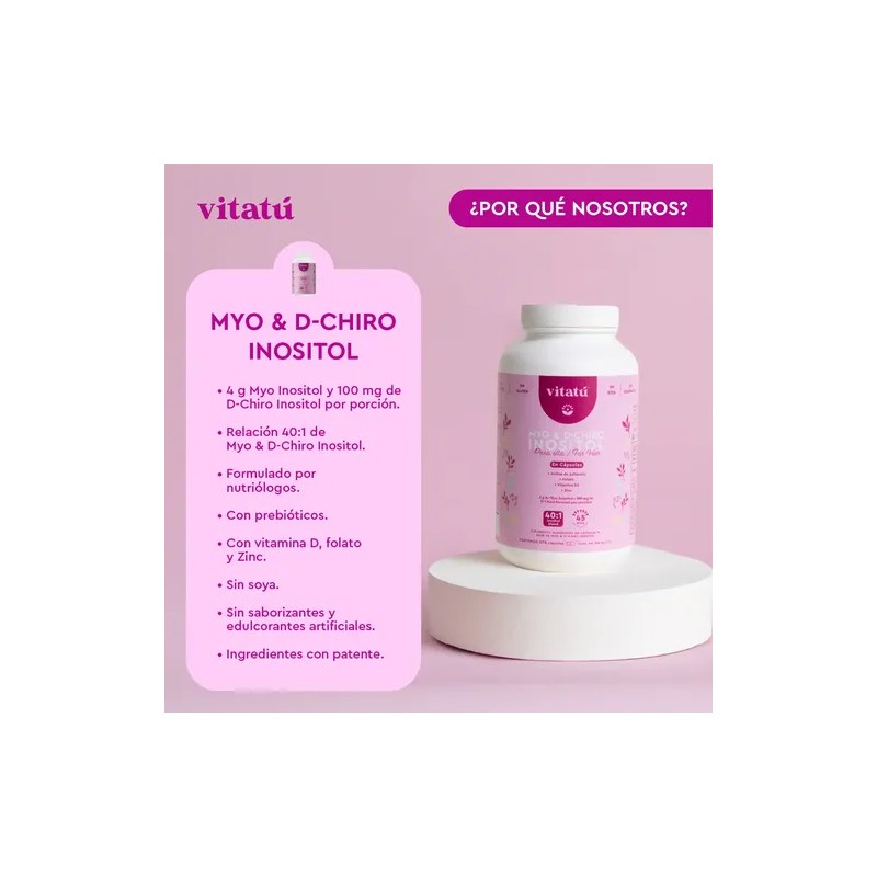 Vitatú | Myo Inositol & D-chiro Cápsulas Sabor Sin sabor