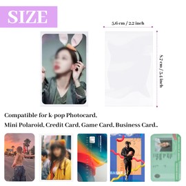 Card Films, Pack of 100 Sleeves Cards Trading Card Sleeves Trading Card Sleeves Trading Cards, Perfect Fit Inner Sleeves Suitable for Mini Photos, Playing Cards and Stable and Beautiful Mixing (58 x