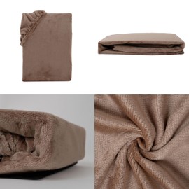 CARPE SONNO® Warm Cashmere Touch Fitted Sheet 140 x 200 cm Winter Cuddly Fitted Sheets Plush Bed Sheet 140 x 200 cm Fitted Sheet 140 x 200 cm Nougat Brown