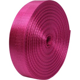 Nylon Webbing Straps, 1 Inch Wide Heavy Duty Nylon Strap, Durable Flat Rope Webbing, 10 and 25 Yard Roll for Backpack Strapping, Tie-Down, Dog Leash, 18 Vibrant Colors (Purplish Red, 10 Yard)
