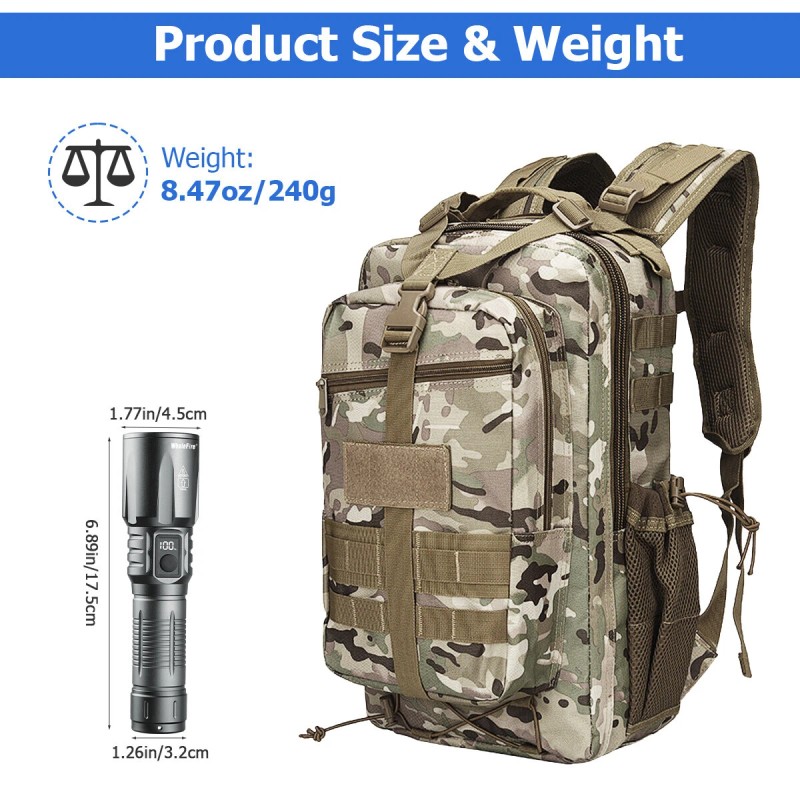 WholeFire 90000000Lumen Super Bright LED Tactical Flashlight Rechargeable LED Work