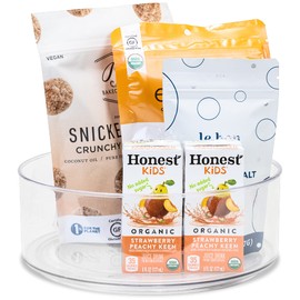 Smart Design Turntable Lazy Susan Spinning Organizer - 9 inch - BPA Free Plastic Resin - Fridge, Freezer, Cabinet, Food, Spices, Pantry - Kitchen - Clear