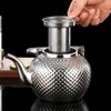 SANQIAHOME 2000ml Stainless Steel Teapot with Infuser for Induction/Gas Silver