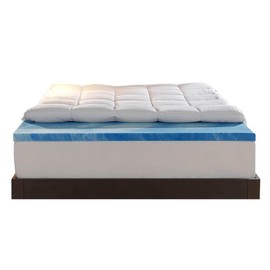 Sleep Innovations Dual Layer 4 Inch Memory Foam Mattress Topper, California King Size, Medium Support, 2 Inch Cooling Gel Memory Foam Plus 2 Inch Pillow Top Cover