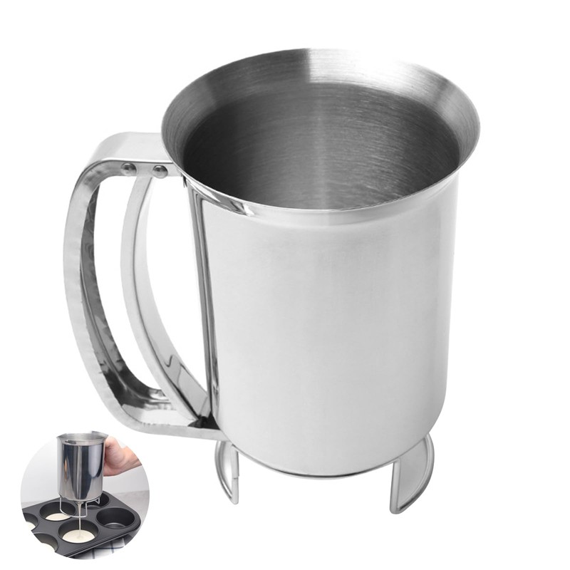Stainless Steel Dough Dispenser, 800 ml Pancake Dough Dispenser, Hand-Held