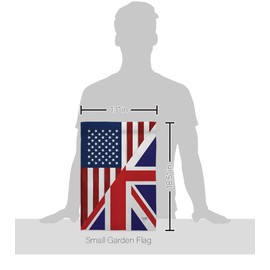 Breeze Decor US UK Friendship Garden Flag Set Wall Holder Regional American Alliance World Country Particular Area House Decoration Banner Small Yard Gift Double-Sided, Made in USA