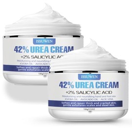 7.06 onzas/2 paquetes de crema de urea 42% más ácido salicílico 2%, crema de pies de urea para el cuidado de los pies, tratamiento de talón agrietado,