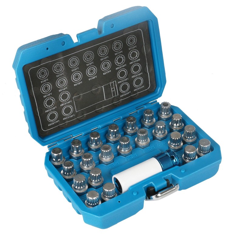 MRCARTOOL 23pcs Wheel Lock Nuts Removal Kit Compatible with VW