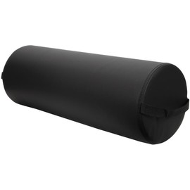 ForPro Jumbo Full Round Bolster Pillow, Black, Oil and Stain-Resistant, for Massage and Yoga, 9” R x 26” L