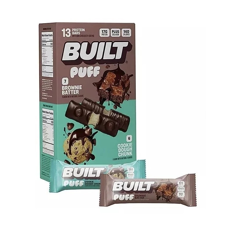 2 Packs BUILT PUFF Protein Bars Cookie Dough Chunk and