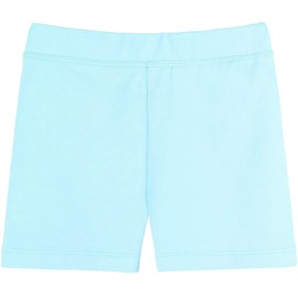 Lilax Girls' Basic Solid Soft Dance Short for Gymnastics or Under Skirts (5T, Blue)
