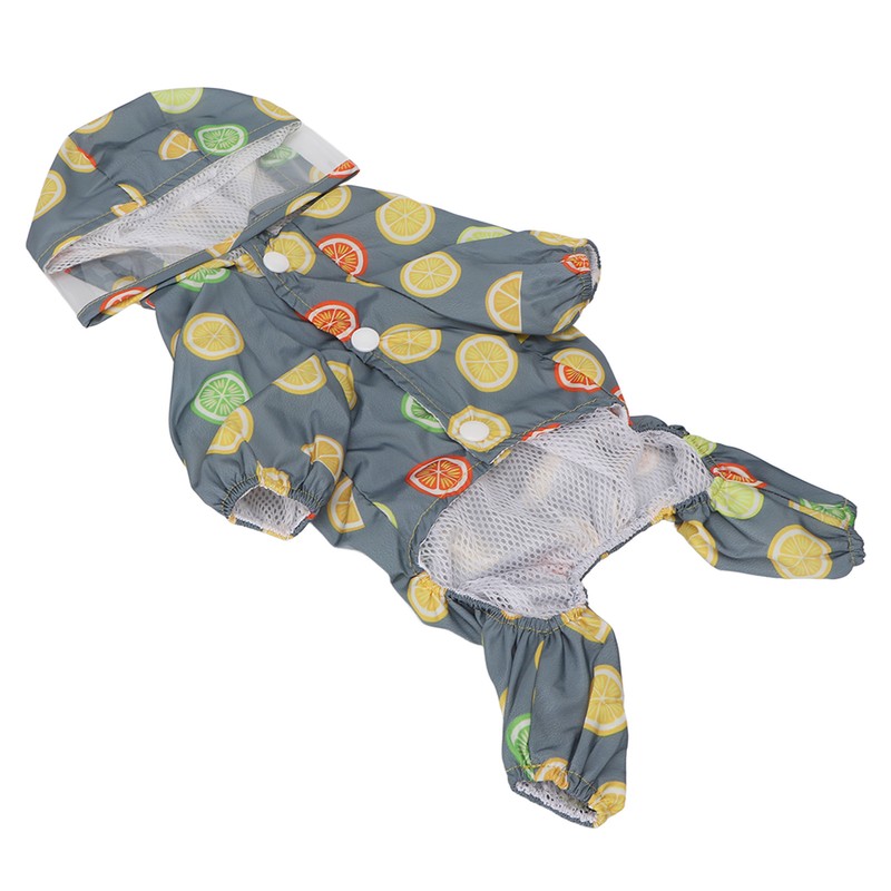 Dog Raincoat Hooded Reflective Windproof Breathable Lightweight Pet Rain Jacket