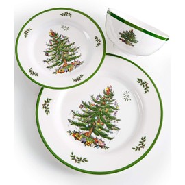 Spode Christmas Tree 12-Piece Melamine Dinnerware Set (Service for 4) - Dishwasher Safe
