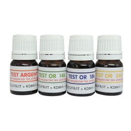 KD89 14-18-24K Gold Testing Reagents Solutions with Natural Touchstone and Multilingual Guide, Jewellery Coins, Bar Expertise (2.5ml)