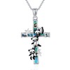MONGAS Panda Necklace Sterling Silver Panda Cross Pendant Necklace Cross