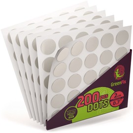GreenFix Double Sided Sticky Dots 200PCs - Clear Round Mounting Putty - Sticky Tack for Hanging - Picture Hangers Without Nails - Adhesive Double Sided Tape Dots - Poster Putty Removable