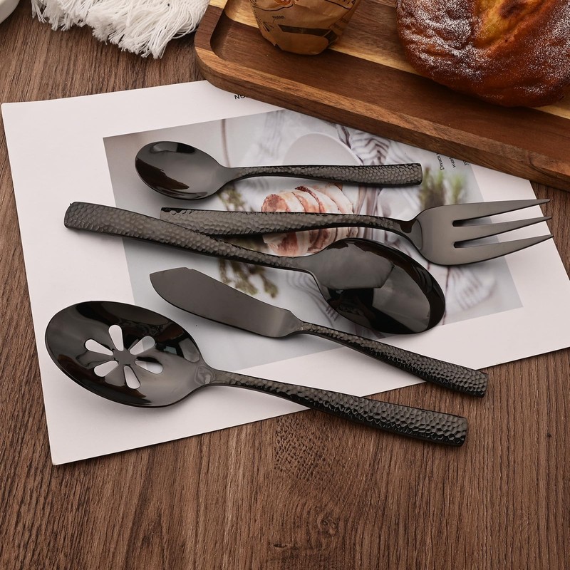 Uniturcky Serving Utensils Set, 5-Piece 18/8 Stainless Steel Hostess Serving