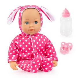 Bayer Design 93822AB Baby Doll Anna First Words, Soft Body, Sleeping Eyes, Speaks, Bottle, Pacifier, 38 cm (15 inch)