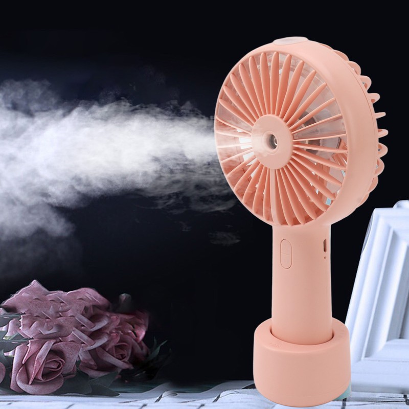 Handheld Misting Fan Quiet 2000mAh 3 Wind Speed 2 Spray