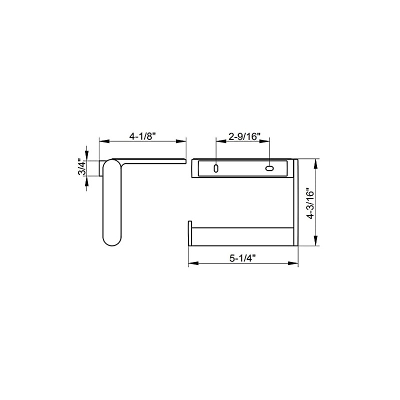 Plan Toilet Roll Holder, Open Shape, Left Chrome-Plated