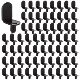 QTLCOHD 200 Pcs Shelf Support Pegs 1/4 Inch Cabinet Shelf Pins L-Shaped Shelf Pins Style Metal Adjustable Shelving Pegs with Rubber Sleeve for Wood Shelving Cabinet Bookcase (Black)